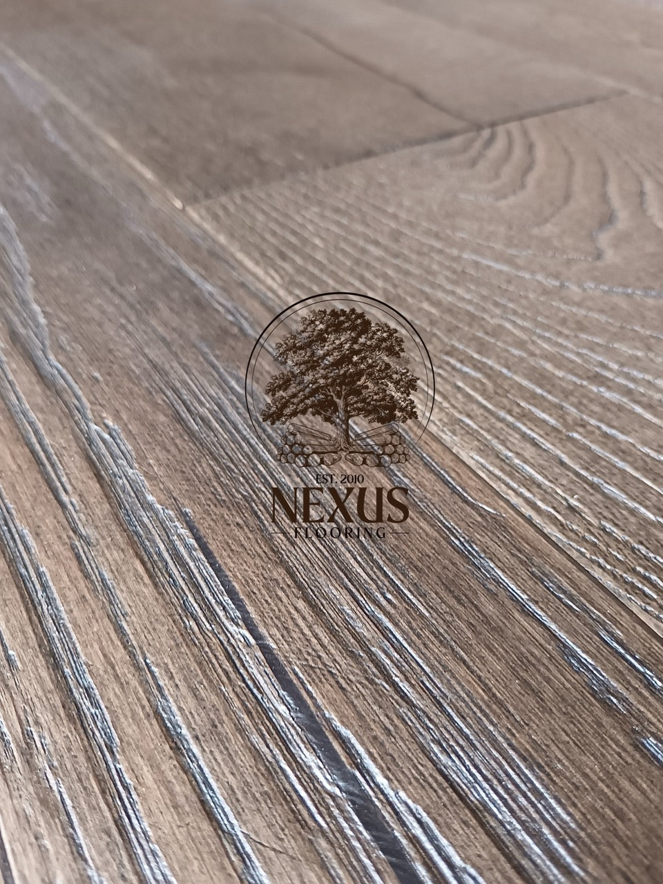Engineered 15mm x4mm x 220mmm Dark Distressed Oak Flooring