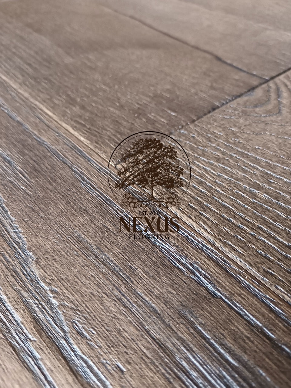 Engineered 15mm x4mm x 220mmm Dark Distressed Oak Flooring