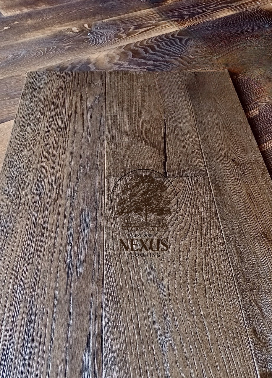 Engineered 15mm x4mm x 220mmm Dark Distressed Oak Flooring