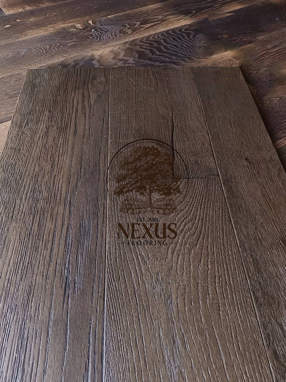 Engineered 15mm x4mm x 220mmm Dark Distressed Oak Flooring