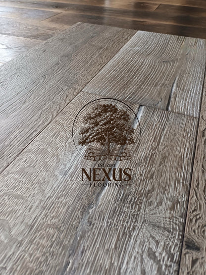 Engineered 15mm x4mm x 220mm Distressed White Hard Wax Oiled Oak
