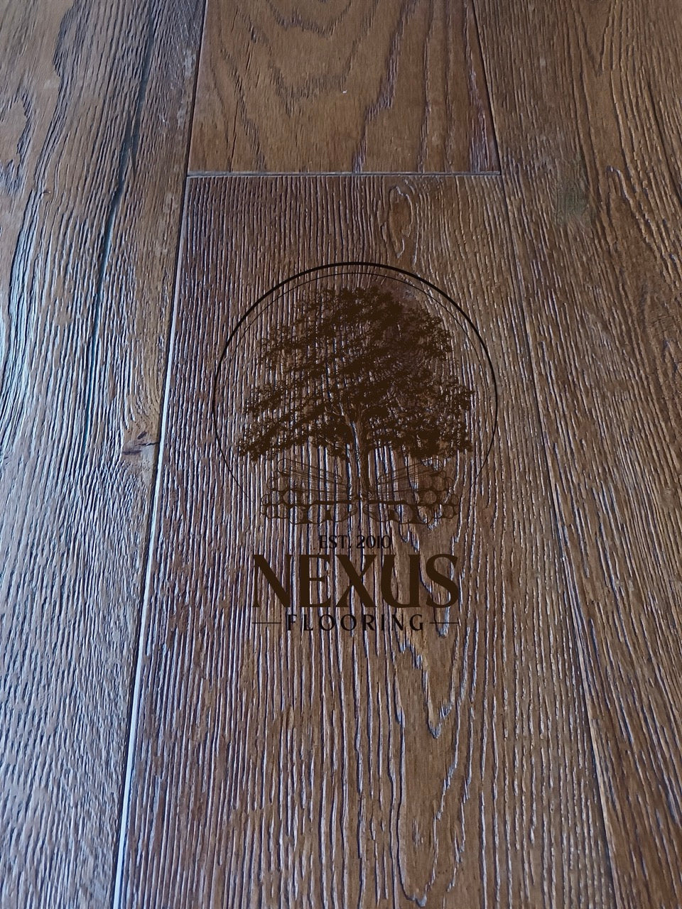 Engineered 14mm x3mm x 190 Distressed Antique Brown Oak