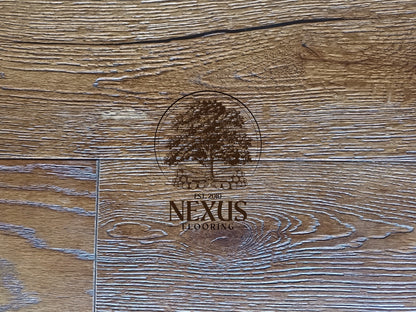 Engineered 14mm x3mm x 190 Distressed Antique Brown Oak