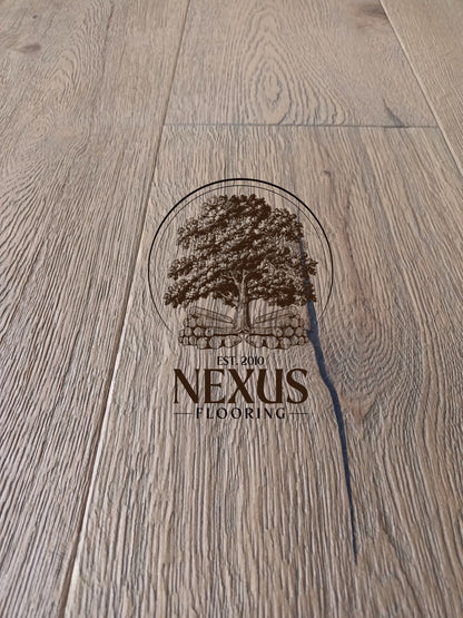Engineered 15mm x4mm x 220 Distressed Light Grey Oak Flooring