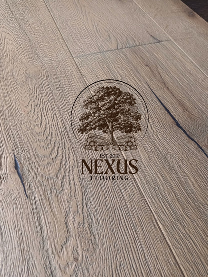 Engineered 15mm x4mm x 220 Distressed Light Grey Oak Flooring