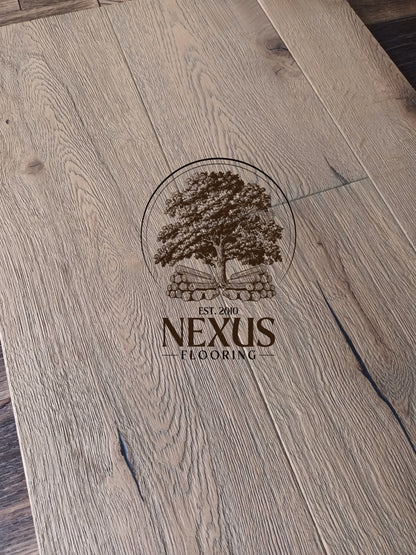 Engineered 15mm x4mm x 220 Distressed Light Grey Oak Flooring