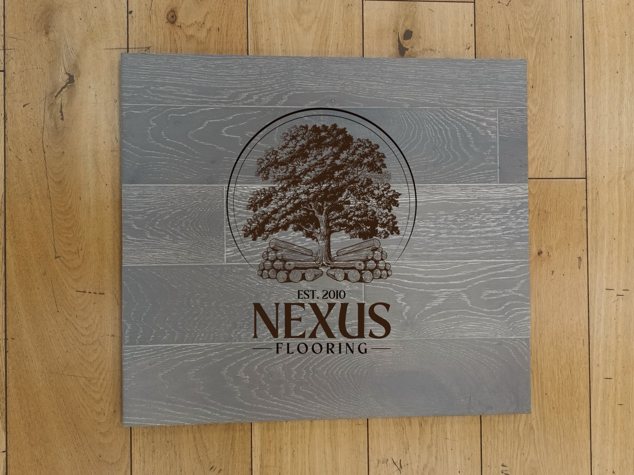 Engineered 13mmx 3mm x125mm  Pebble Grey Brushed Lacquered Oak