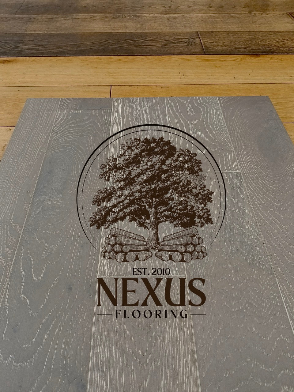 Engineered 13mmx 3mm x125mm  Pebble Grey Brushed Lacquered Oak