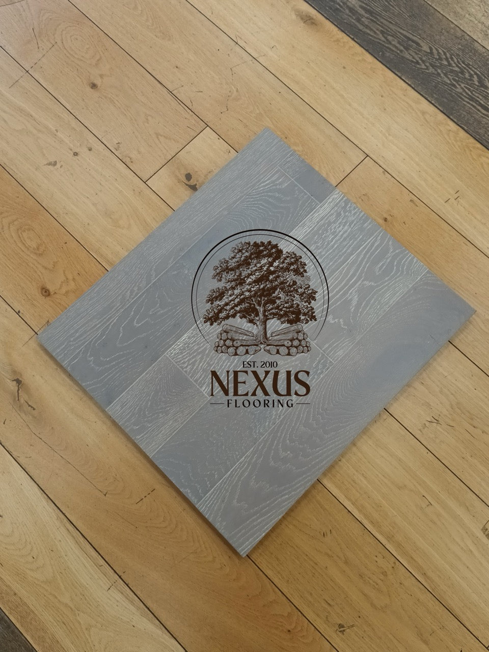 Engineered 13mmx 3mm x125mm  Pebble Grey Brushed Lacquered Oak