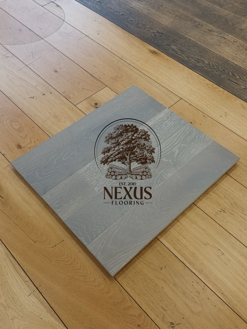 Engineered 13mmx 3mm x125mm  Pebble Grey Brushed Lacquered Oak