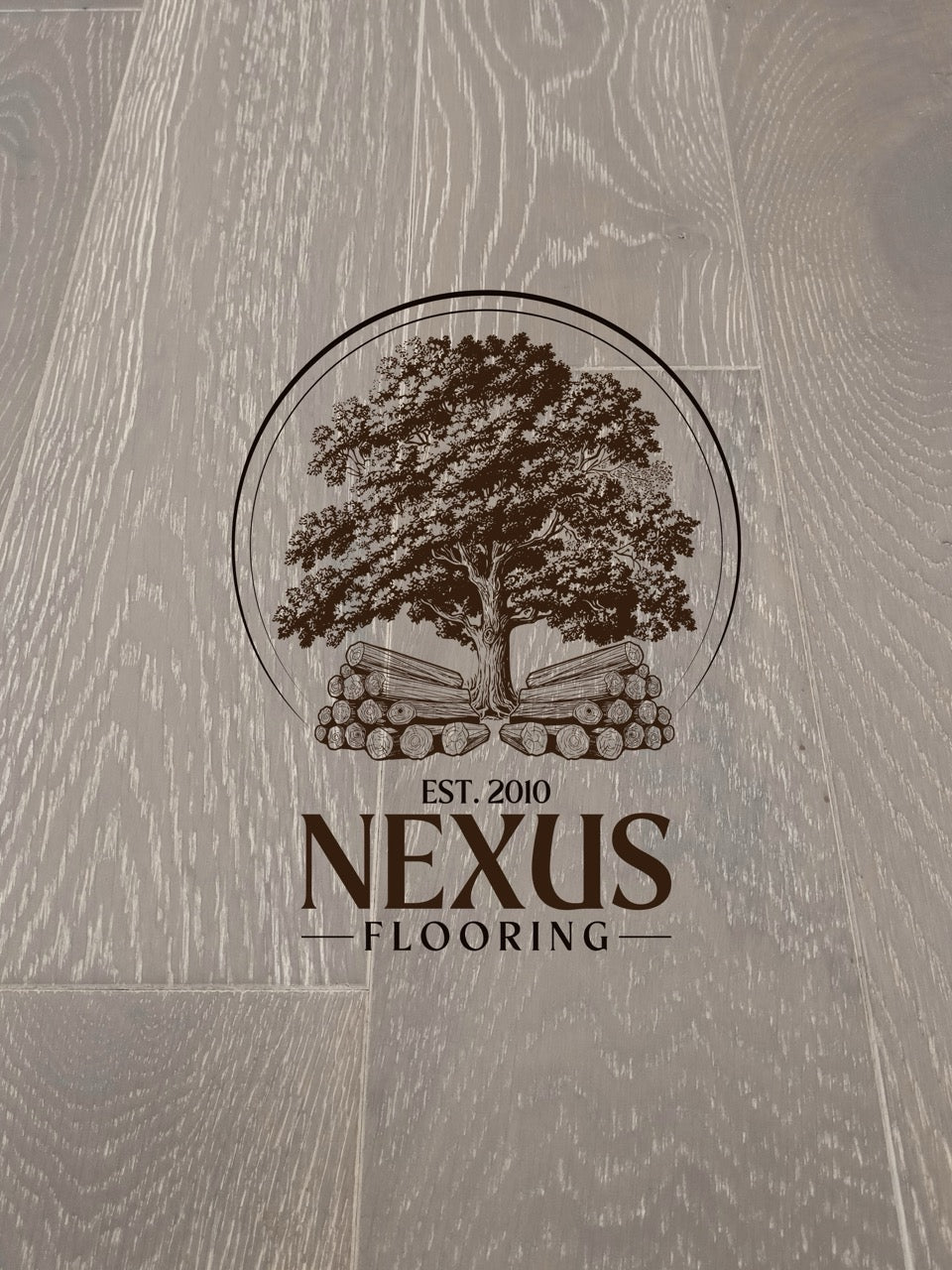 Engineered 13mmx 3mm x125mm  Pebble Grey Brushed Lacquered Oak