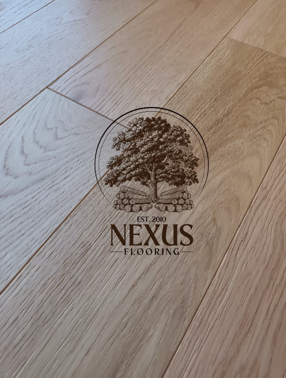 14mm x 3mm x 125mm Brushed Lacquered Engineered Oak Wood Flooring