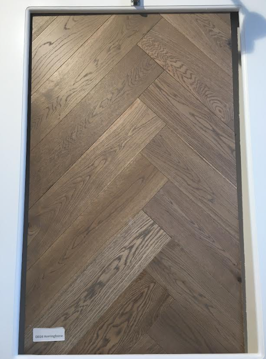 Herringbone Grey Washed Lacquered Engineered Oak 15 x 3 x 120 x 600 Wood Flooring