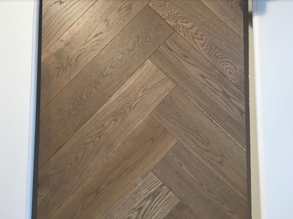 Herringbone Grey Washed Lacquered Engineered Oak 15 x 3 x 120 x 600 Wood Flooring