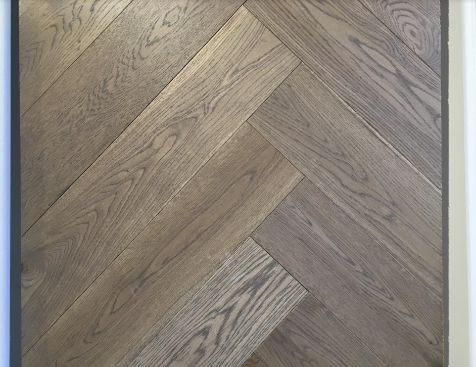 Herringbone Grey Washed Lacquered Engineered Oak 15 x 3 x 120 x 600 Wood Flooring