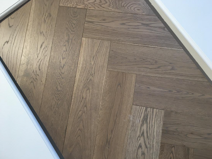 Herringbone Grey Washed Lacquered Engineered Oak 15 x 3 x 120 x 600 Wood Flooring