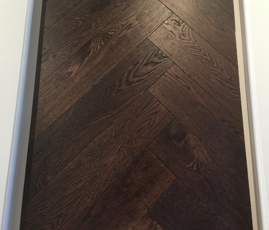 Herringbone Brushed Coffee Engineered Oak 15 x 3 x 120 x600Wood Flooring (Prime Grade)