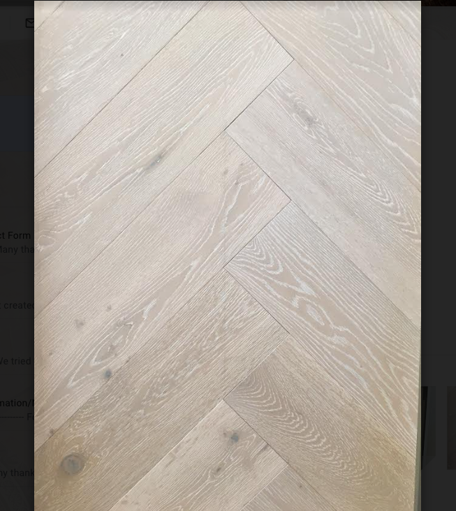 Brushed White Lacquered Herringbone Engineered Oak 14 x 3 x 150 Wood Flooring