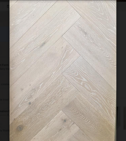 Brushed White Lacquered Herringbone Engineered Oak 14 x 3 x 150 Wood Flooring