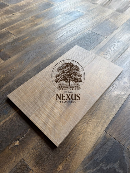 Engineered 14mm x3mm x190mm x1900mm  Light Brown Smoked band Saw Mark UV Lacquered