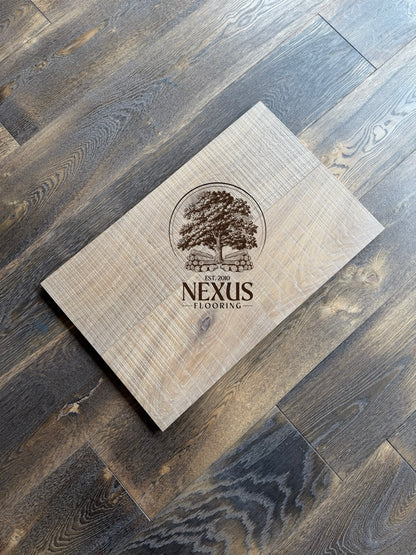 Engineered 14mm x3mm x190mm x1900mm  Light Brown Smoked band Saw Mark UV Lacquered