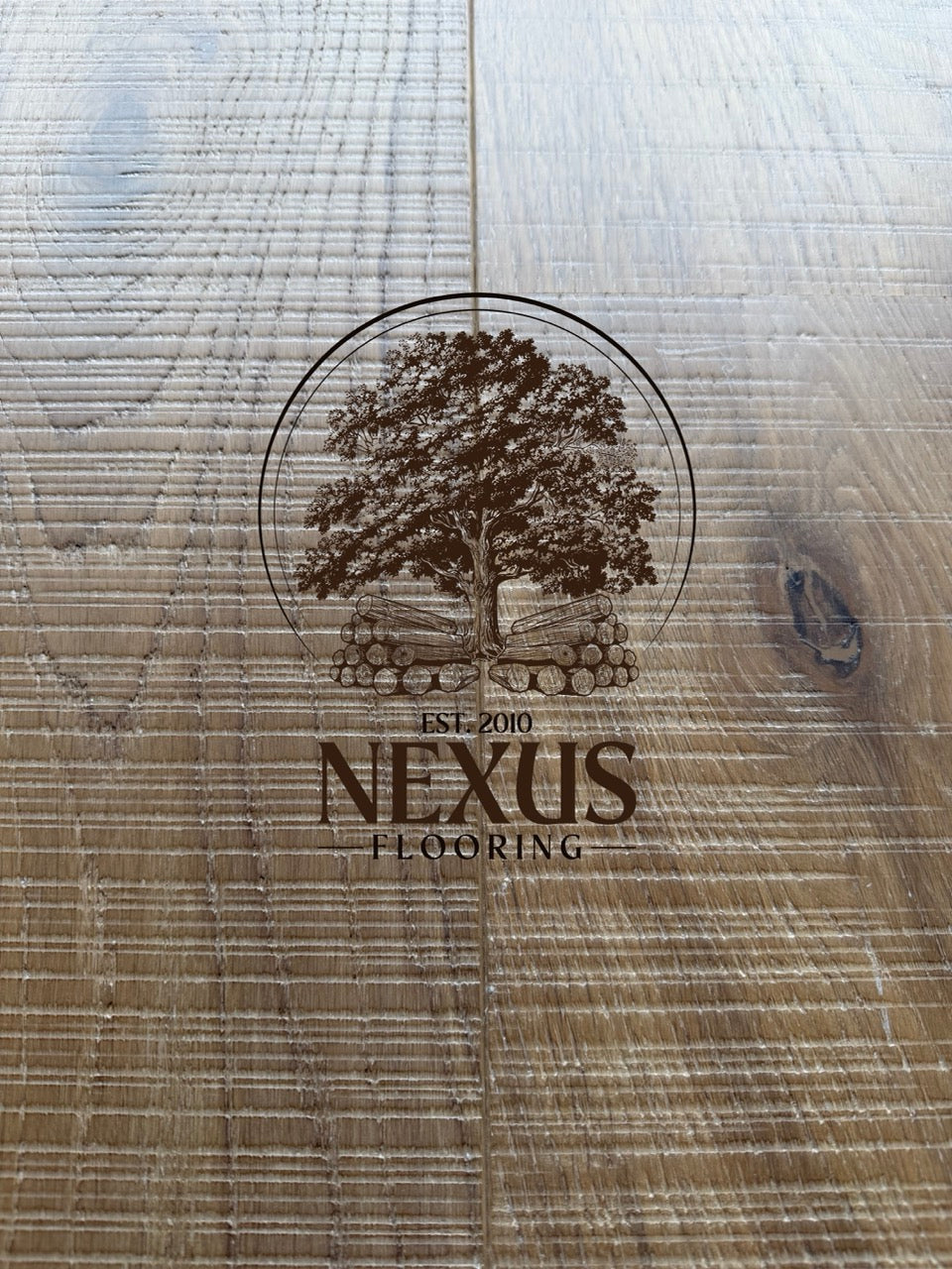 Engineered 14mm x3mm x190mm x1900mm  Light Brown Smoked band Saw Mark UV Lacquered