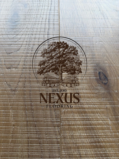 Engineered 14mm x3mm x190mm x1900mm  Light Brown Smoked band Saw Mark UV Lacquered