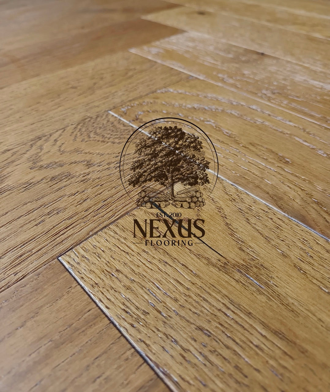 Engineered Herringbone 10mm x 3mmx 90mm x450mm  Whiskey Oak
