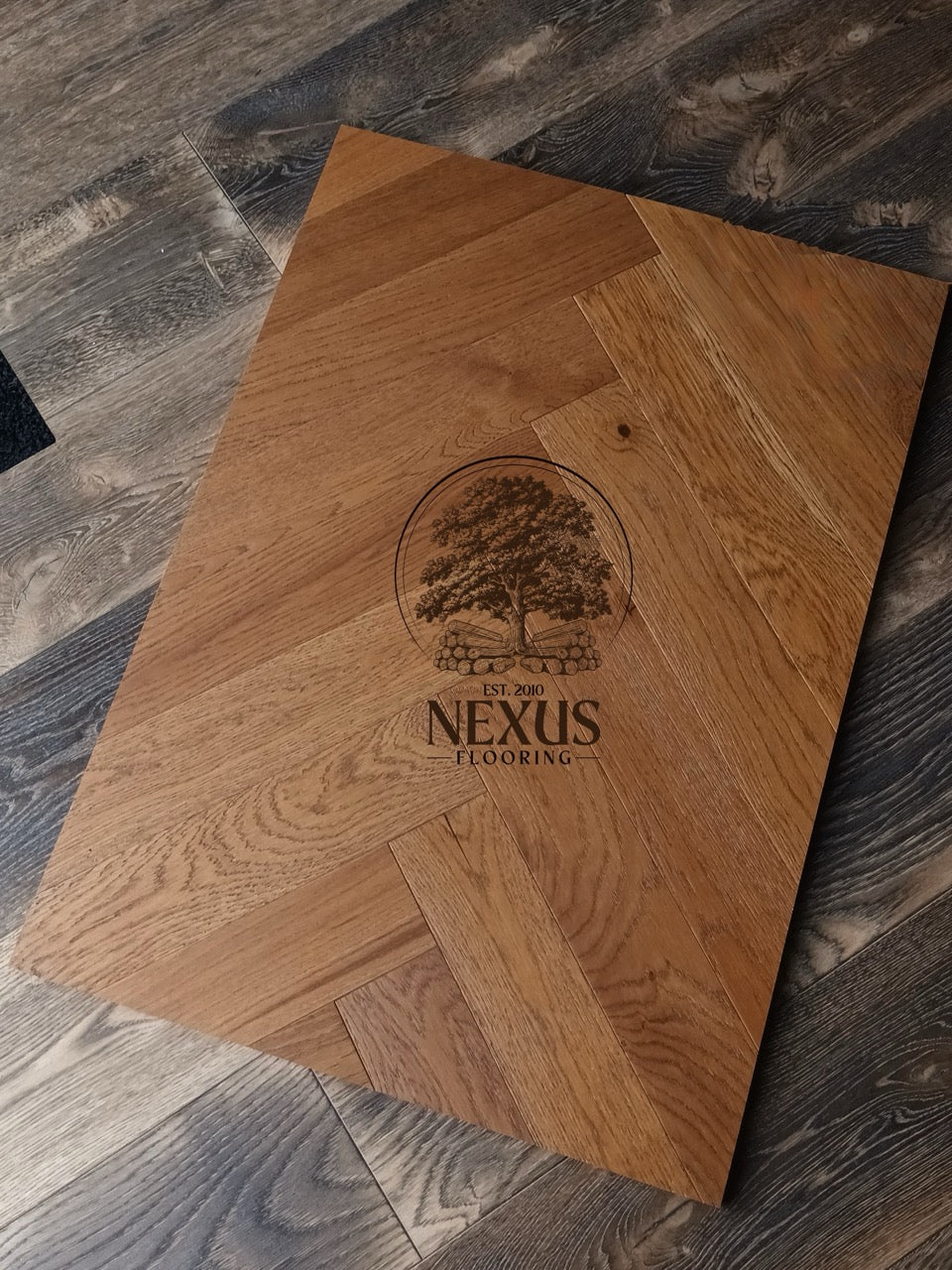 Engineered Herringbone 10mm x 3mmx 90mm x450mm  Whiskey Oak