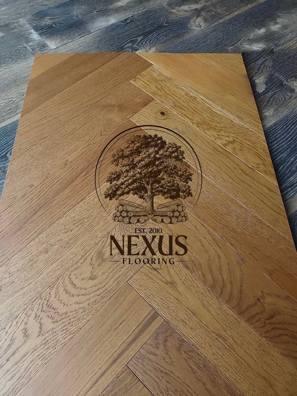 Engineered Herringbone 10mm x 3mmx 90mm x450mm  Whiskey Oak