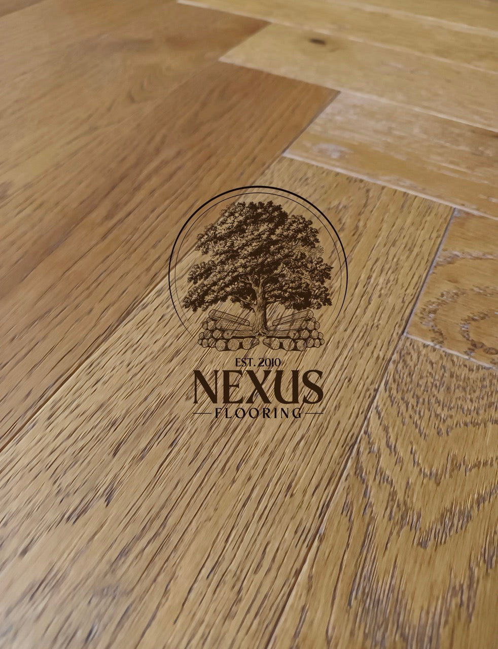 Engineered Herringbone 10mm x 3mmx 90mm x450mm  Whiskey Oak